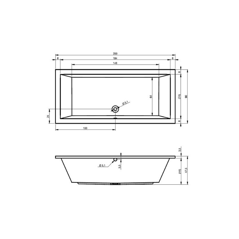 Ekskluzywna Wanna Akrylowa RIHO LUSSO 200x90 - Maksymalny Komfort i Elegancja