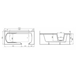 Bezpieczna wanna z drzwiczkami AVO 160x75 cm - komfort dla seniorów i osób z niepełnosprawnością