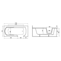 Akrylowa Wanna Rehabilitacyjna z Drzwiami Avo 170x75 - Komfort dla Seniorów i Osób Niepełnosprawnych