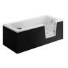 Przyjazna wanna AVO 180x80 - komfort i bezpieczeństwo dla seniorów z elegancką czarną obudową