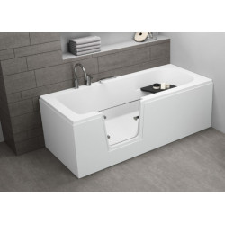Elegancka wanna z drzwiami Vovo 180x80 cm dla seniorów i osób z niepełnosprawnościami