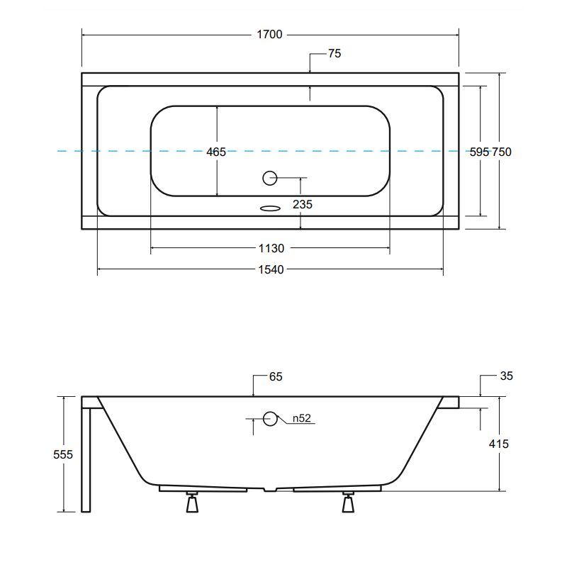Nowoczesna Wanna QUADRO 170 – Elegancja i Komfort w Twojej Łazience!