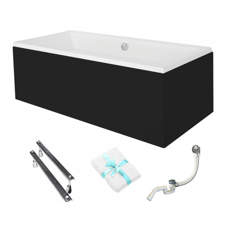 Elegancka Wanna QUADRO 175 z Nowoczesnym Stelażem Typ W