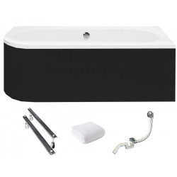 Elegancka Wanna Narożna 150x75 cm z Antybakteryjną Powłoką i Syfonem Besco Avita