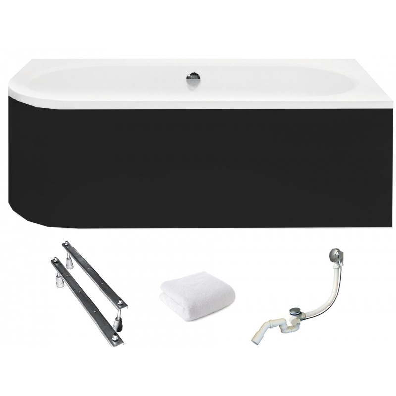 Nowoczesna wanna asymetryczna lewa AVITA 160 L z solidnym stelażem typu W