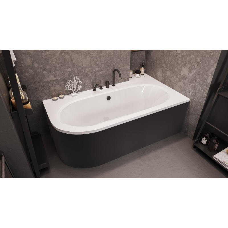 Elegancka Wanna Asymetryczna AVITA 170 L z Stelażem - Styl i Komfort w Twojej Łazience