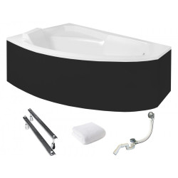 Elegancka Wanna Asymetryczna RIMA 130 L z Nowoczesnym Stelażem Typ W