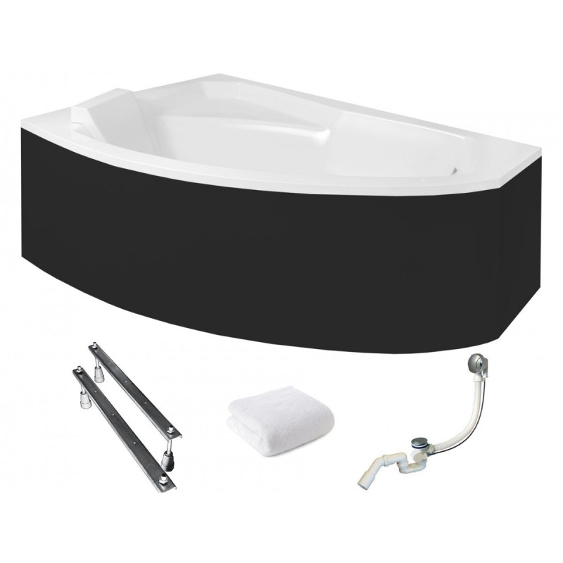 Elegancka Wanna Asymetryczna RIMA 130 L z Nowoczesnym Stelażem Typ W