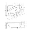 Elegancka Wanna Asymetryczna RIMA 130 L z Nowoczesnym Stelażem Typ W
