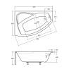 Stylowa Wanna Asymetryczna 140L z Nowoczesnym Stelażem - Lewa