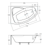 Luksusowa Wanna Asymetryczna RIMA 170 L Lewa z Stelażem WD