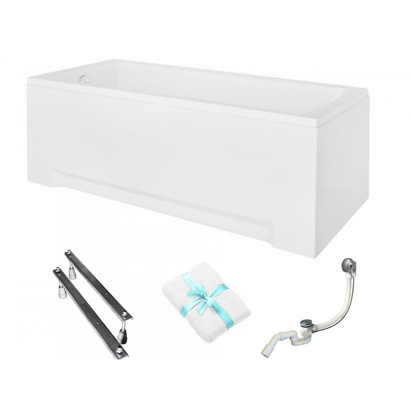 Luksusowa Wanna Prostokątna OPTIMA 140 z Stelażem Typ W - Elegancja i Wygoda w Jednym