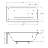 Stylowa Wanna Prostokątna OPTIMA 140 z Solidnym Stelażem W