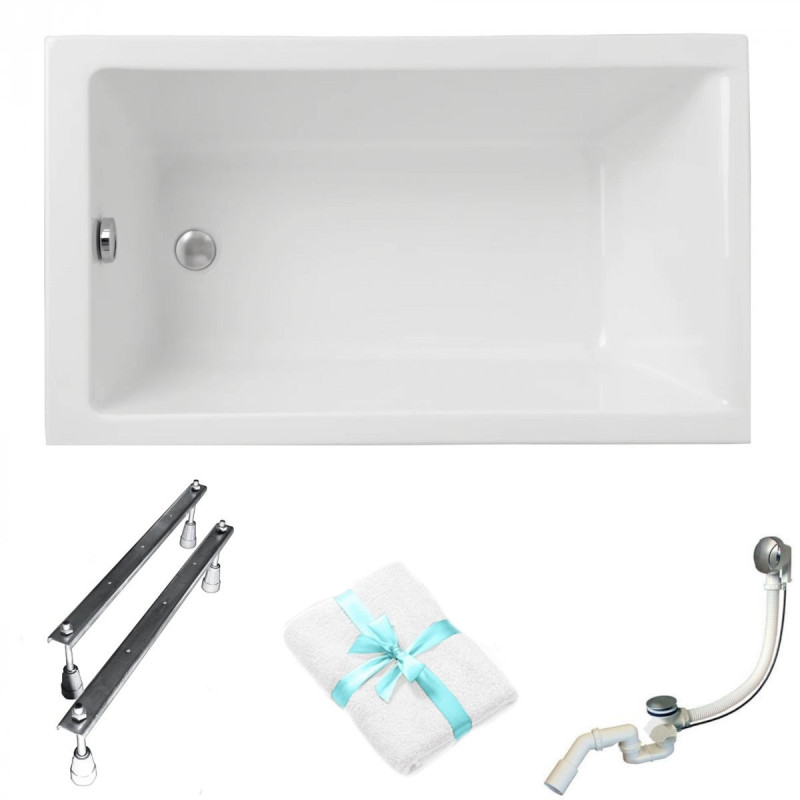 Elegancka Wanna Akrylowa Capri 100x70 z Czarną Obudową i Syfonem