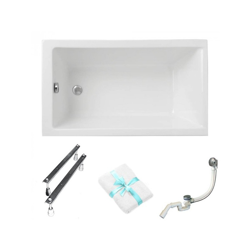 Elegancka Wanna Akrylowa Capri 120x70 z Czarnym Syfonem - Komfort i Styl w Twojej Łazience