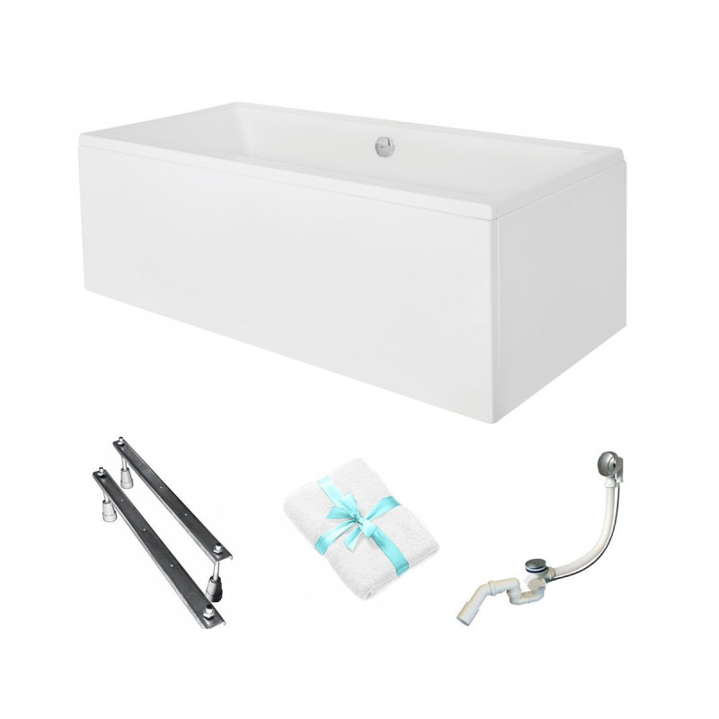 Elegancka Wanna Akrylowa Besco Optima 150x70 z Antybakteryjną Powłoką