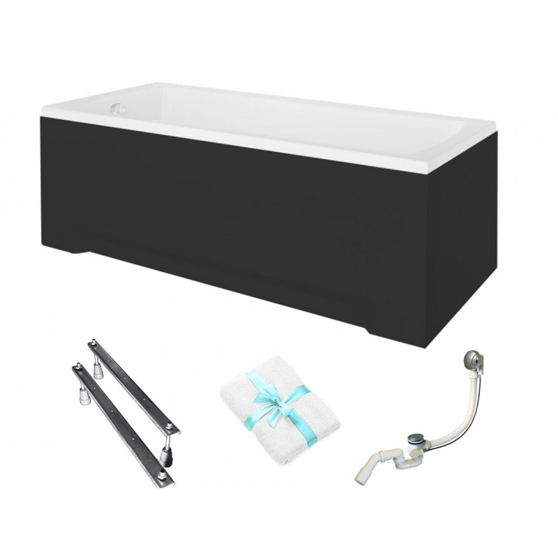 Elegancka Wanna Akrylowa Besco Optima 150x70 + Zestaw Montażowy