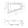 Besco Intima lewa wanna z obudową 170x125 cm akrylowa z obudową