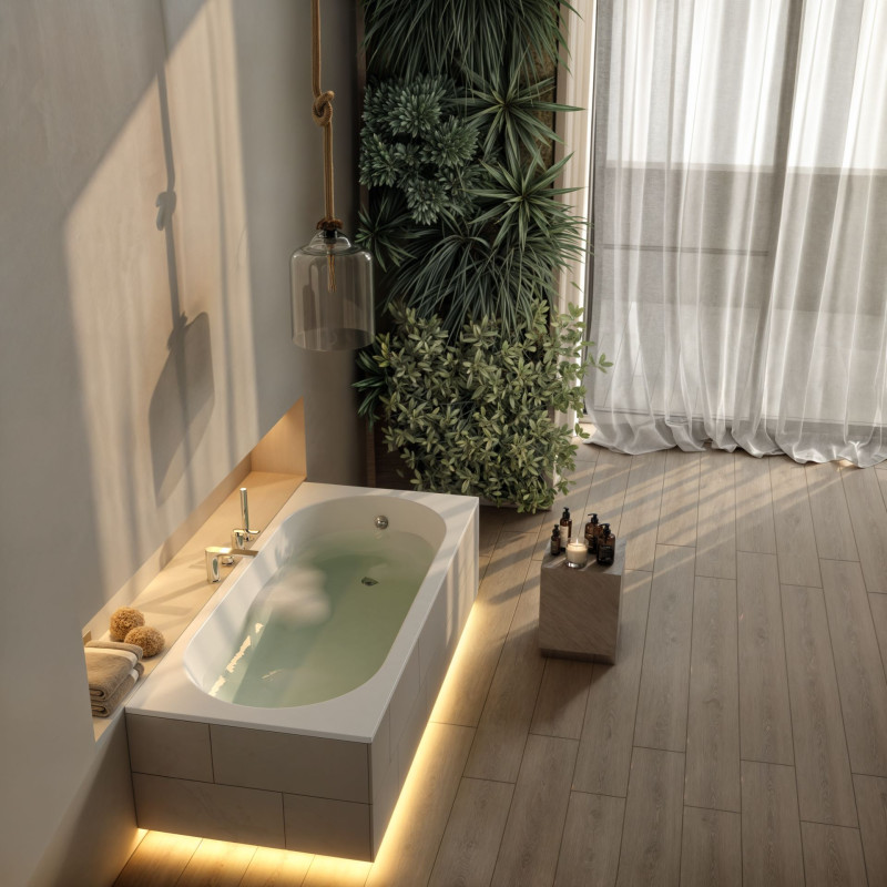 Elegancka Wanna Jednoosobowa KRONOS OVAL SLIM 150x70 - Styl i Komfort w Twojej Łazience