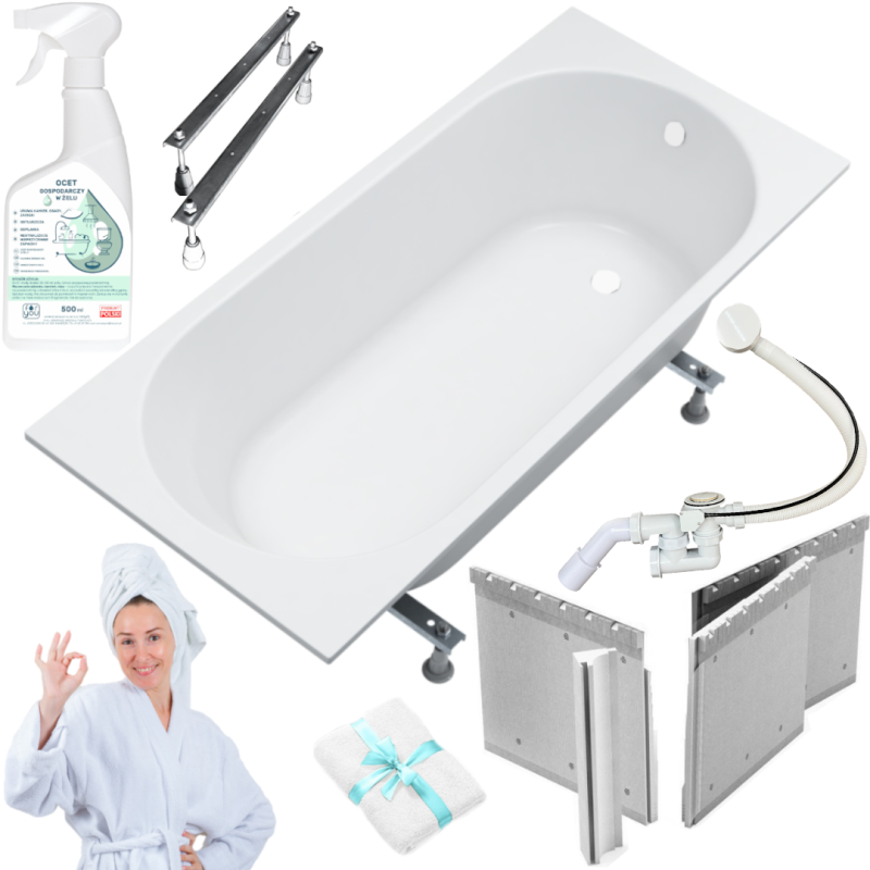 Elegancka Wanna Owalna KRONOS OVAL 170x75 SLIM – Komfort i Styl dla Twojej Łazienki