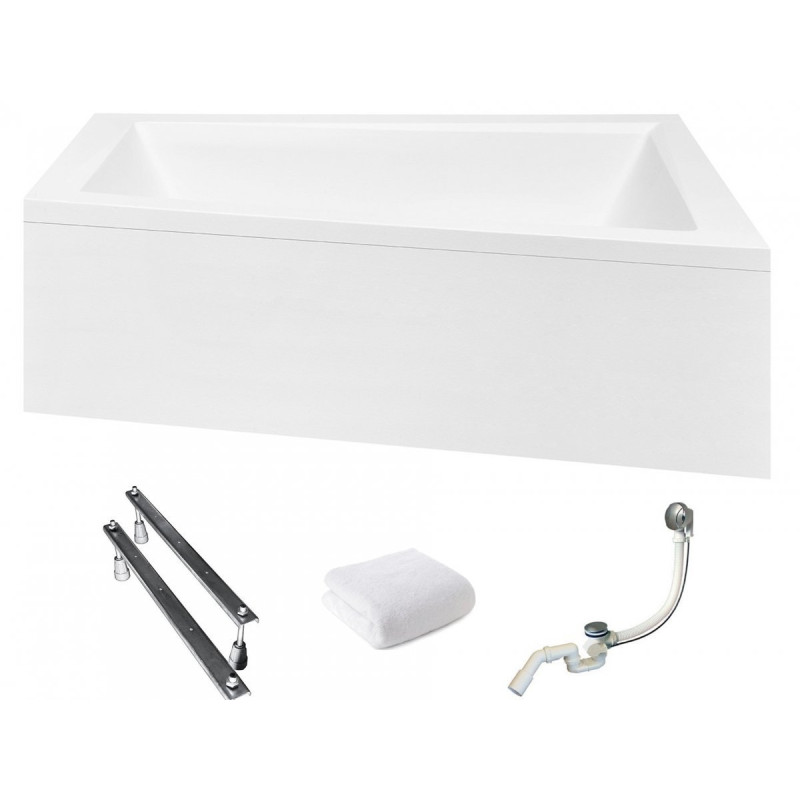 Nowoczesna wanna narożna Intima 150x85 cm Besco z obudową i gratisowym syfonem