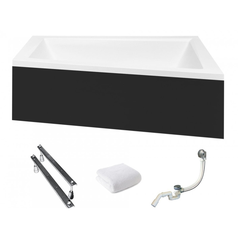 Elegancka Wanna Narożna Intima 150x85 Besco ze Syfonem - Komplet Montażowy Gratis!