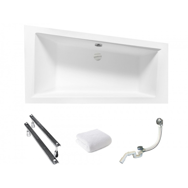 Intima Wanna Narożna 150x85 Prawa Besco Antybakteryjna + Syfon Gratis