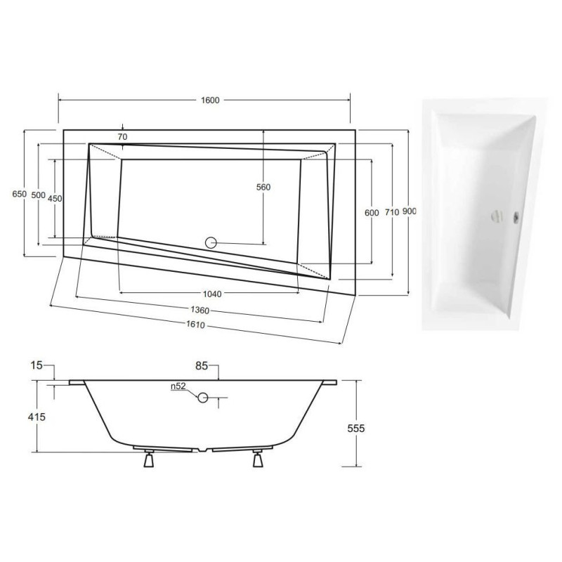 Wanna Asymetryczna Slim Prawa ze Stelażem Slim W - Stylowa i Praktyczna Codzienna Elegancja