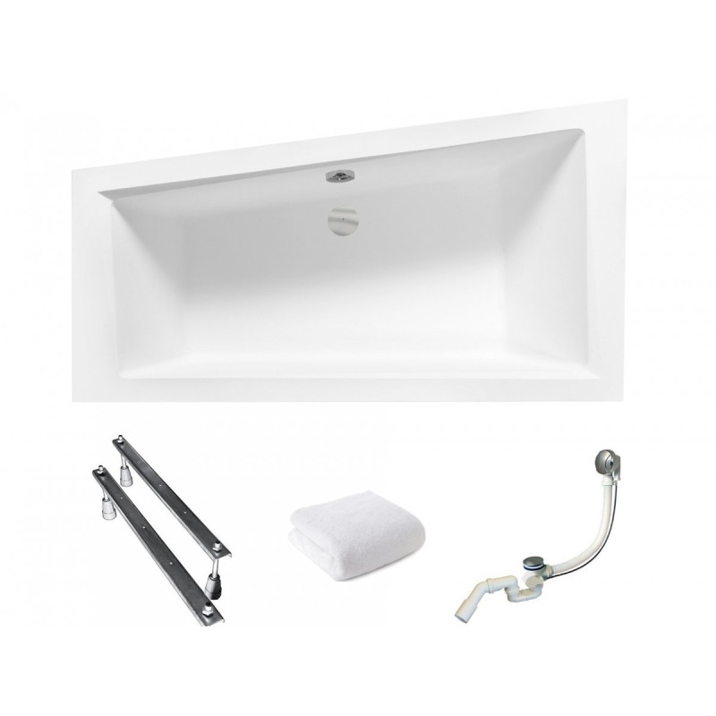 Asymetryczna Wanna Slim Intima 160L Lewa ze Stelażem