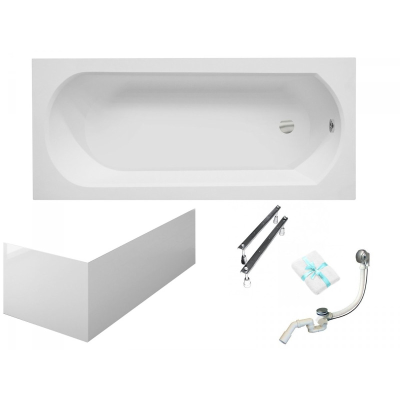 INTRICA 170 - Komfortowa Wanna Prostokątna ze Stelażem Typ W w Zestawie