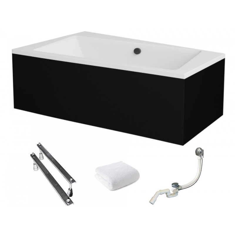 Stylowa wanna asymetryczna INFINITY 150 L z solidnym stelażem w zestawie