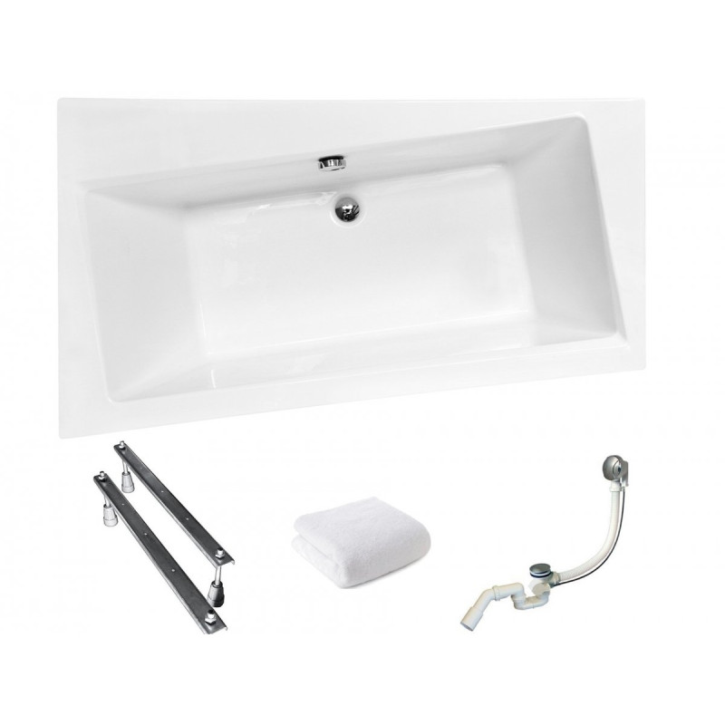 Wyjątkowa Wanna Asymetryczna Infinity Lewa 170x110 cm z Powłoką Antybakteryjną Besco