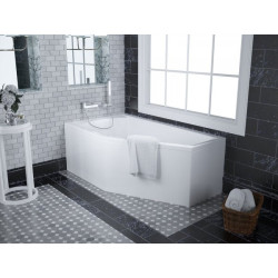 Asymetryczna wanna narożna SELENA 140x90 lewa z syfonem - luksusowy relaks w Twojej łazience