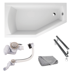 Odkryj Relaks: Wanna Asymetryczna Selena 150x90 Lewa z Syfonem - Komfort i Styl w Jednym