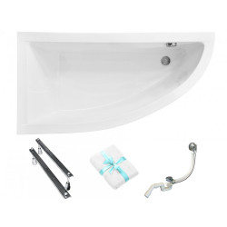 Elegancka Wanna Narożna Praktika 150x70 L z Syfonem i Nóżkami - Idealna do Twojej Łazienki!