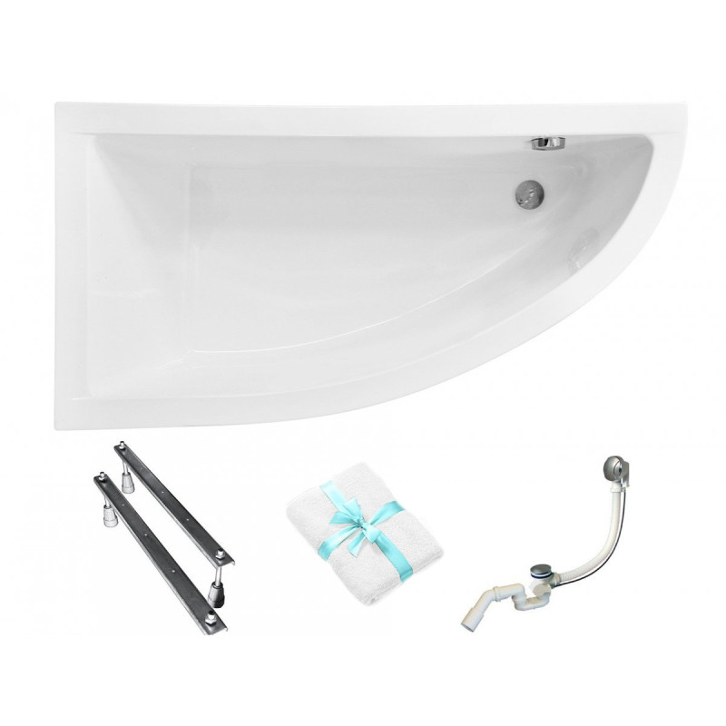 Elegancka Wanna Narożna Praktika 150x70 L z Syfonem i Nóżkami - Idealna do Twojej Łazienki!