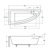 Luksusowa Wanna narożna Praktika 150x70 lewa Besco z darmowym syfonem i estetycznymi nogami