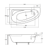 Ekskluzywna Wanna Narożna Besco Cornea 140x80 Lewa + Gratisowe Nogi i Chromowany Syfon