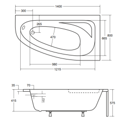 Elegancki narożnik kąpielowy Besco Cornea 140x80 z syfonem chrome – efektowna wygoda dla Twojej łazienki!
