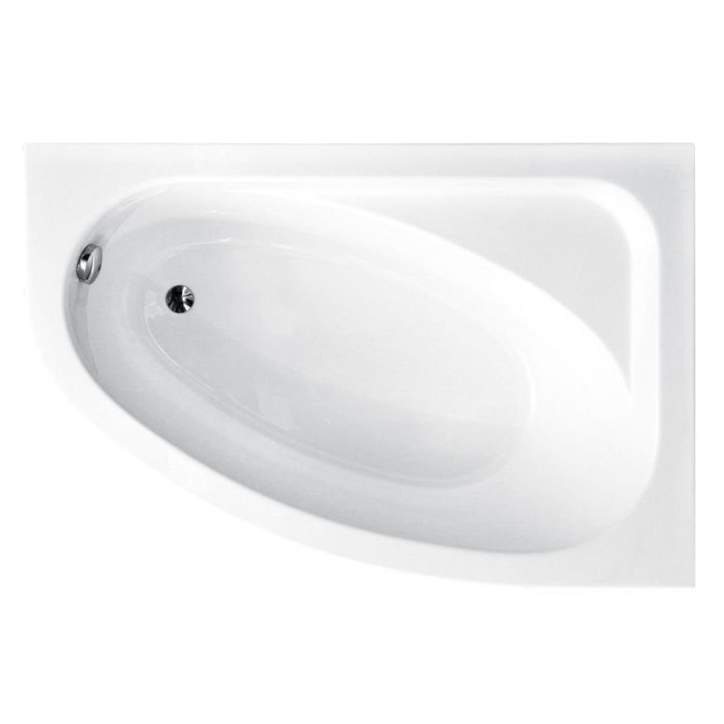 Elegancki narożnik kąpielowy Besco Cornea 140x80 z syfonem chrome – efektowna wygoda dla Twojej łazienki!