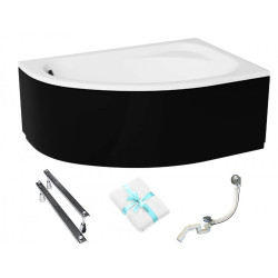 Wanna narożna Besco Cornea 140x80 z syfonem i obudową