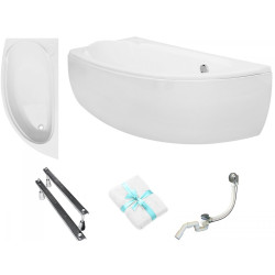 Wanna Asymetryczna 150x70 Lewa z Syfonem i Nóżkami