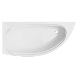 Elegancka Wanna Asymetryczna Biała MINI 150x70 Lewa Besco z Syfonem i Nóżkami 3w1