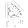 Wanna narożna Mia 120x120 Besco z syfonem chromowanym