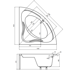 Wanna narożna 130x130 Mia Besco