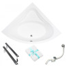 Wanna Narożna 140x140 z Syfonem i Nogami