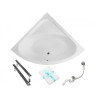 Elegancka Wanna Narożna Besco 148x148 z Chromowanym Syfonem i Nóżkami + Ręcznik Gratis
