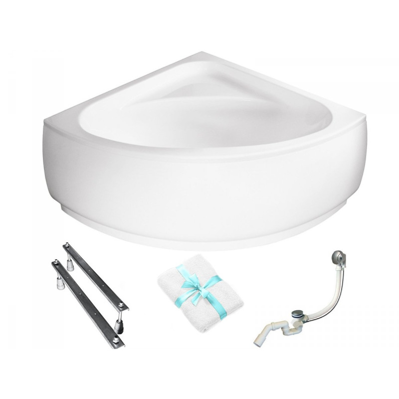 Oaza Relaksu – Wanna narożna Luksja 148x148 z Syfonem i Chromowanymi Nogami Gratis!