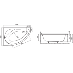 Stylowa Wanna Narożna Lewa Marea 160x100 z Syfonem i Nogi Polimat - Elegancja i Komfort