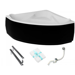 Wanna narożna 134x134 z syfonem i obudową